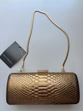 Devi Kroell for Target Metallic Gold Faux Snakeskin Clutch